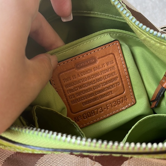 Coach brown and green monogram bag - Picture 7 of 7